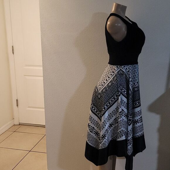 MELROSE HALTER NECKLINE COCKTAIL TWO-TONE WOMEN'S DRESS - Picture 8 of 15